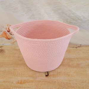 Cute-Pink Washing-Storage Basket-Standing Up-View