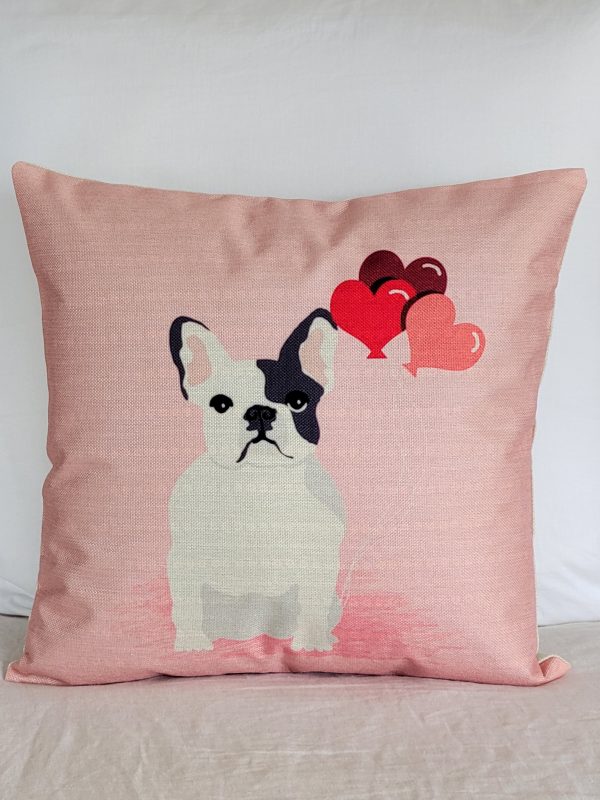 Pink French Bulldog Cushion Cover - Image 4