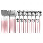Pink Stainless Steel Dinnerware Set with Case