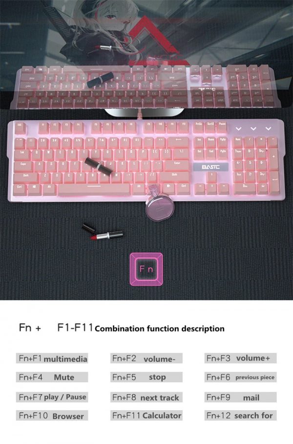 Pink Gaming Light Up Keyboard - Image 15